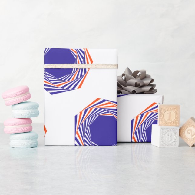 Blått Bläck Sphere Graphics Abstrakt Art Mönster Presentpapper (Baby Shower)