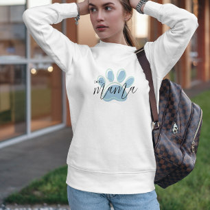 Blått bläddringsfack Skriv ut Mamma på Hund T Shirt