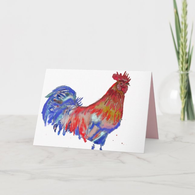 Blått blått kort för färgen Red och Blue Tupp (Framsida)