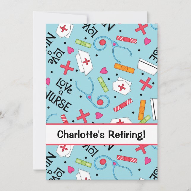 Blått blått Pension-Firande Inbjudningar (Framsida)