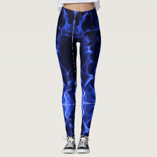 blått blixtrör leggings