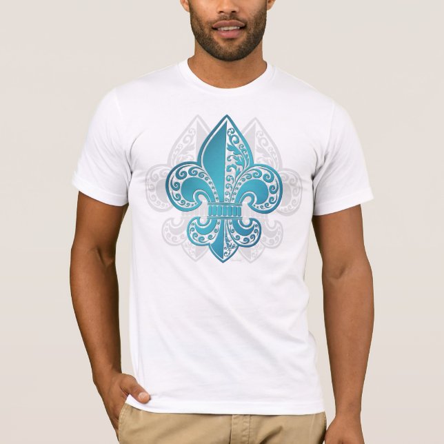 Blått blom- Fleur #3 T-shirt (Framsida)