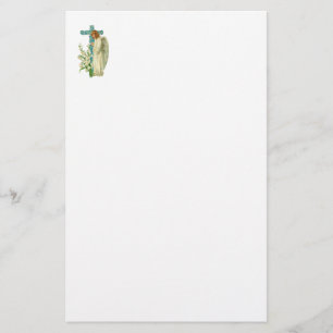 Blått blommad kristenkor brevpapper