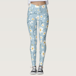 Blått Blommar - Daisy Leggings