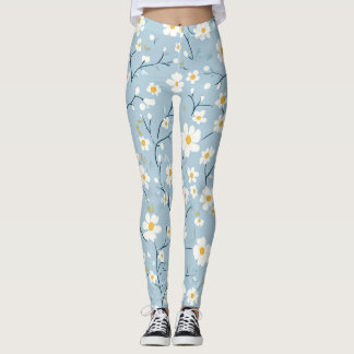 Blått Blommar - Daisy Leggings