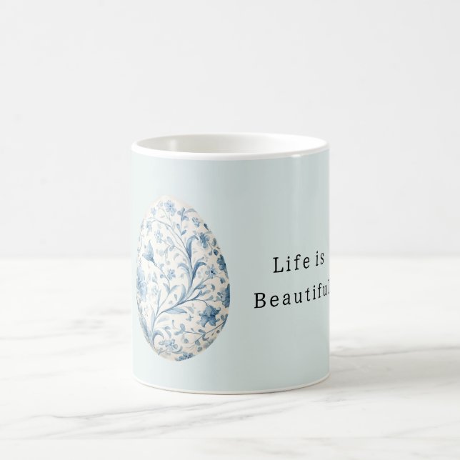 Blått blommeägg  kaffemugg (Center)