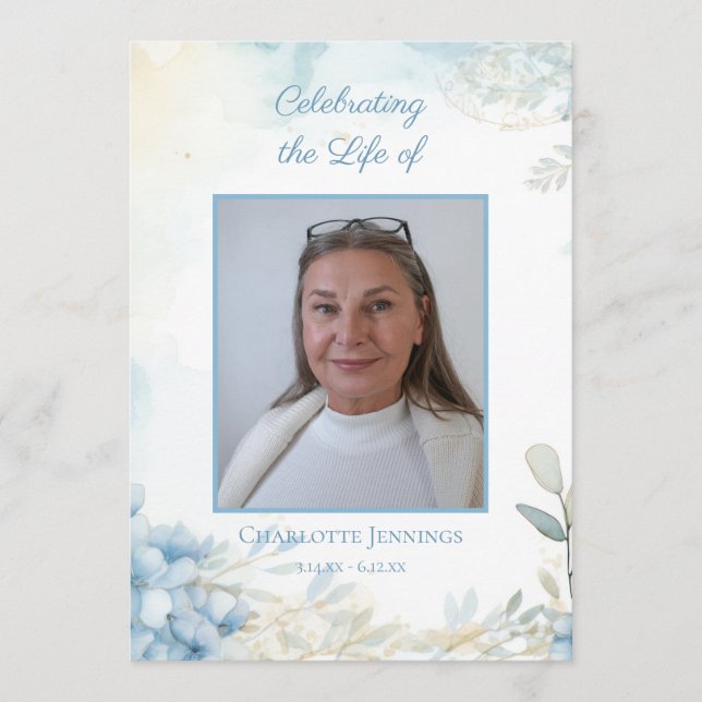 Blått Blommigt - allmän minnesordning Program (Framsida)