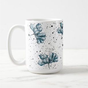 Blått Blommigt av elegant Kaffemugg