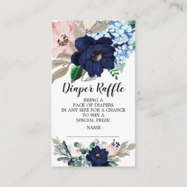 Blått  Blommigt Babykläder, blöjor Raffle Biljett Tilläggskort