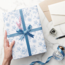 Blått Blommigt-diagram Presentpapper