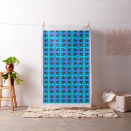Blått Blommigt Fabric Ro Silhouette 56 tum Tyg
