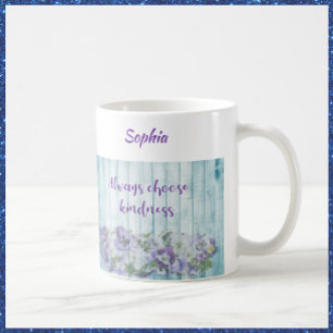 Blått Blommigt för inspirationskunskap Kaffemugg