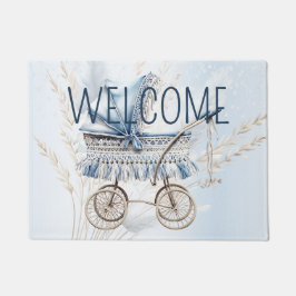 Blått Blommigt för vattenfärg Cute Classic Baby Ba