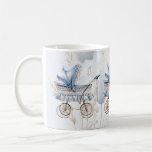 Blått Blommigt för vattenfärg Cute Classic Baby Ba Kaffemugg