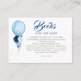 Blått Blommigt Guld Baby Shower Bokar för Baby Visitkort