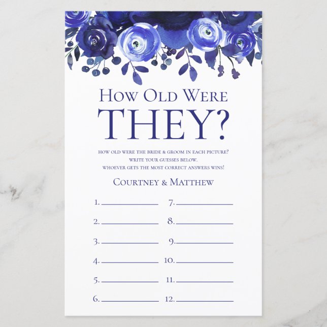 Blått Blommigt hur gamla de var i Möhippan (Framsida)