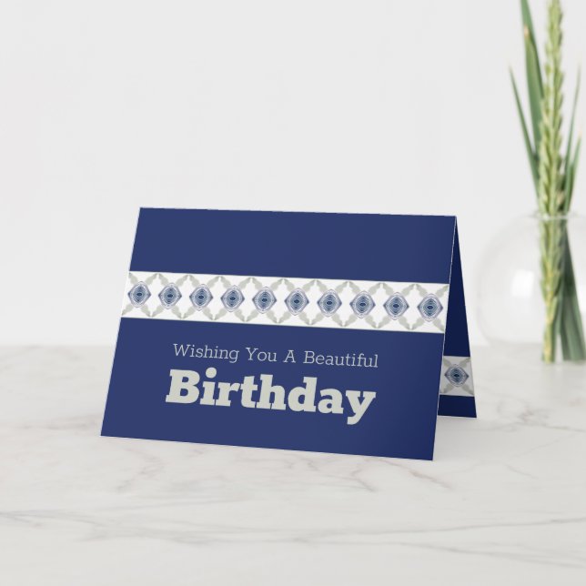 Blått Blommigt i fokus Kort (Framsida)