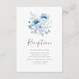 Blått Blommigt: Insamlingskort för bröllop Tilläggskort