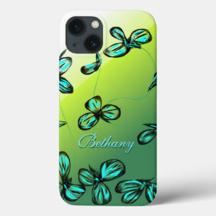 Blått Blommigt iPad Mini Case *anpassa*