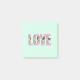 Blått Blommigt Kärlek efter IT-anteckning Post-it Block