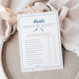 Blått Blommigt-kökort för babyskor i Vår Anteckningskort