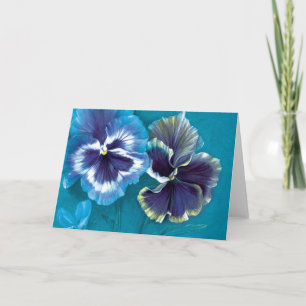 Blått blommigt konst hälsning-kort varje dag kort