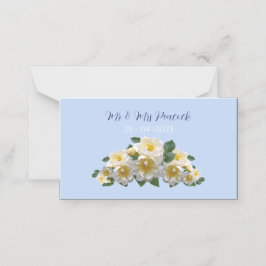 Blått blommigt-kort bröllop bord namn placeringskort