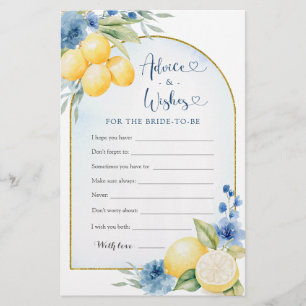 Blått Blommigt Lemon Main Squeeze Advice och Önske