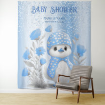 Blått Blommigt med vattenfärg Anka