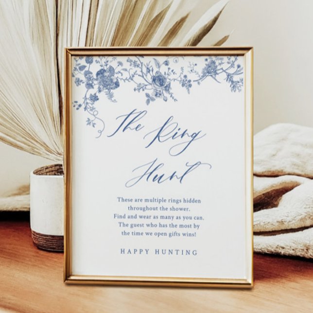 Blått Blommigt Möhippan Ring-spel Poster (Skapare uppladdad)