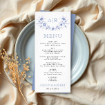 Blått blommigt ram med bröllop-menykort i monogram reklamkort<br><div class="desc">Blå blommigt ram med bröllop-menykort i monogram. Meddela dina bröllopsmottagningars kulinariska erbjudanden med det här vackert designade monogrammade menykortet. Det här eleganten har en blå blommigt ram i vintage stil som omger parets initialer, som på ett tydligt sätt visas i en sofistikerad blå nyans. Den ömtåliga blommigten arrangemang tillför en...</div>