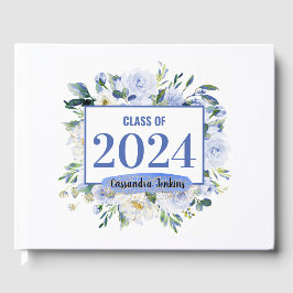 Blått Blommigt Ro Studenten år Gästböcker