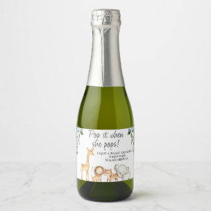 Blått Blommigt Safari Baby Shower Pop It Sparkling
