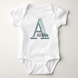 Blått Blommigt Skriv ut initialer-gåvor i monogram T Shirt