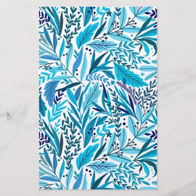 Blått Blommigt Tvål Figur Pappra Lakan (Framsida)