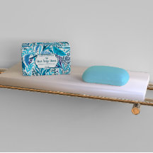 Blått Blommigt Tvål Figur Pappra Lakan