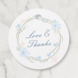 Blått Blommigt Utandningsrunda Gåvor Etiketter