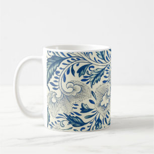 Blått Blommönster Antique Asian Design Kaffemugg
