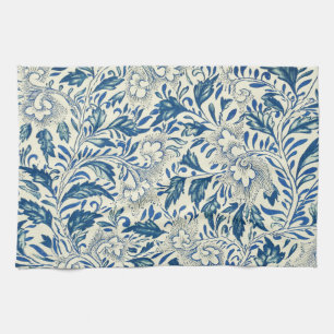 Blått Blommönster Antique Asian Design Kökshandduk