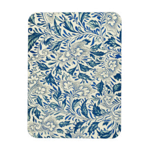 Blått Blommönster Antique Asian Design Magnet