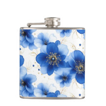 Blått blommönster med guldförgyllningar