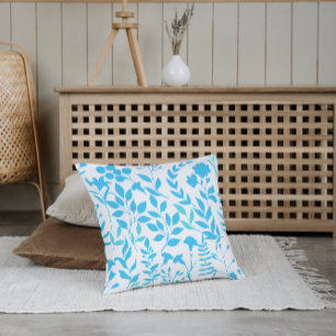 Blått Blommönster.ST01 Ingen BG Kudde