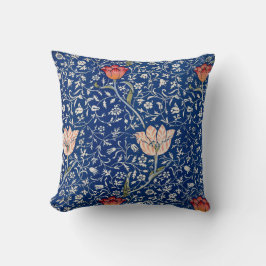 Blått blommönster utskrivet kudde