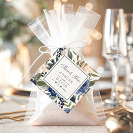 Blått Blommönster, vattenfärg Bröllop Gåvor Etiketter