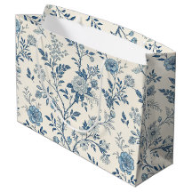 Blått Blommotiv i Vintage-stil