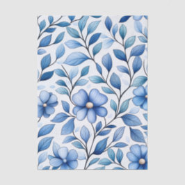 Blått blomsterpapper | Botaniskt presentpapper