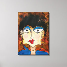 Blått blus canvastryck