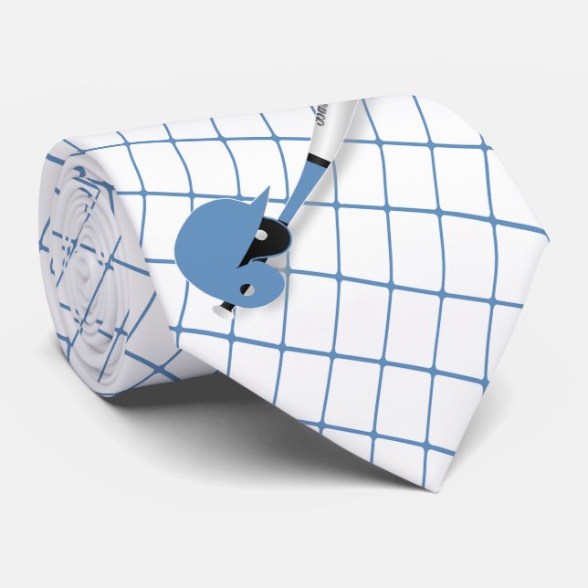 Blått bock i Neecktie vid Baseball Fladdermus Boll Slips (Rullad)