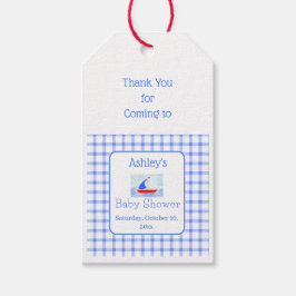 Blått bockschysch för vattenfärgsfartyg, babykläde presentetikett