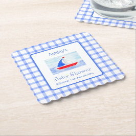 Blått bockschysch för vattenfärgsfartyg, babykläde underlägg papper